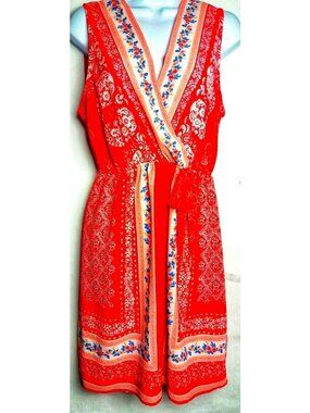 Rags to Wishes Floral Dress Red Large